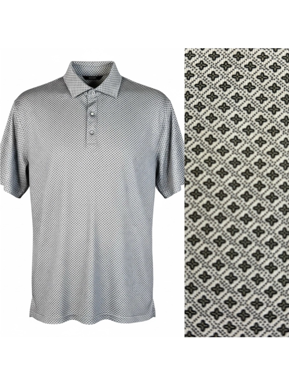 Rafter C Men's Polo Shirt Size Small S Pearl Snap Western Golf Shirt White Green